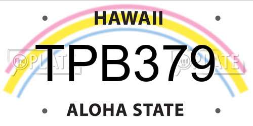 TPB379 Hawaii License Plate