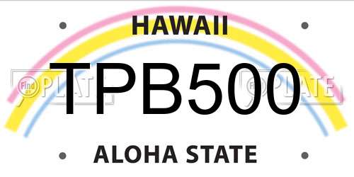 TPB500 Hawaii License Plate