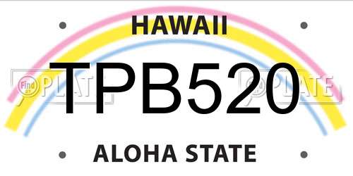 TPB520 Hawaii License Plate