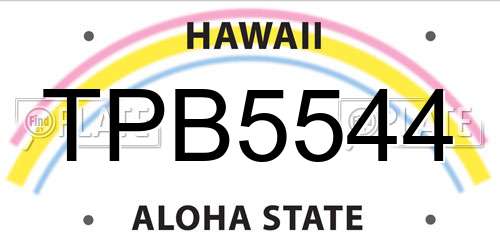 TPB5544 Hawaii License Plate