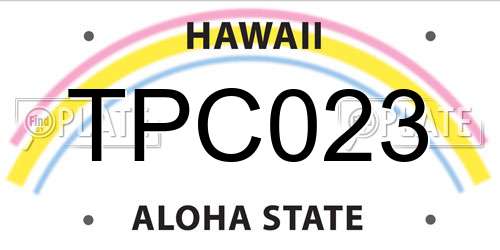 TPC023 Hawaii License Plate