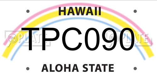 TPC090 Hawaii License Plate