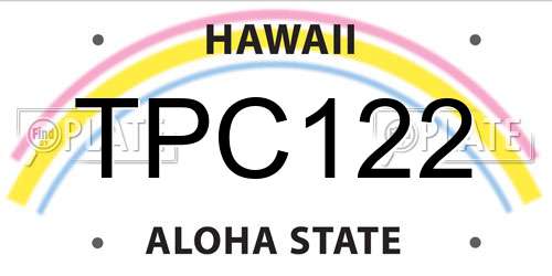 TPC122 Hawaii License Plate