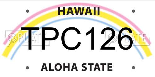 TPC126 Hawaii License Plate