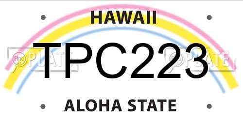 TPC223 Hawaii License Plate