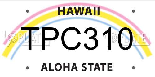 TPC310 Hawaii License Plate