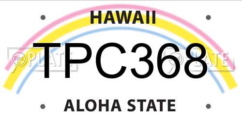 TPC368 Hawaii License Plate
