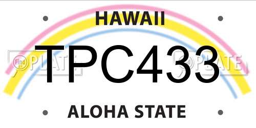 TPC433 Hawaii License Plate