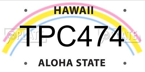 TPC474 Hawaii License Plate