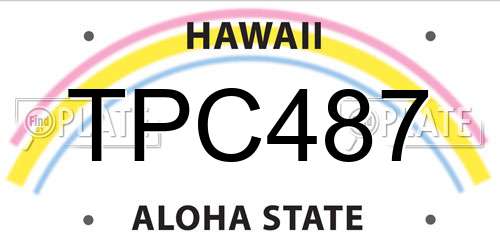 TPC487 Hawaii License Plate