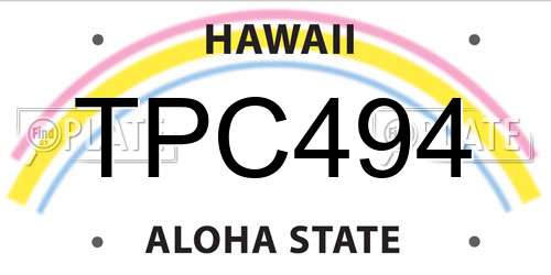 TPC494 Hawaii License Plate
