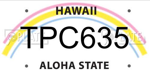 TPC635 Hawaii License Plate