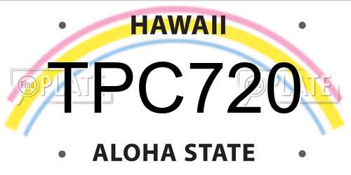 TPC720 Hawaii License Plate