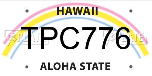 TPC776 Hawaii License Plate