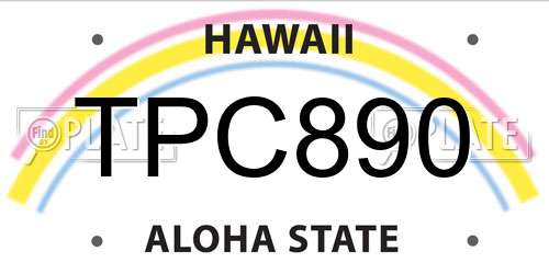 TPC890 Hawaii License Plate