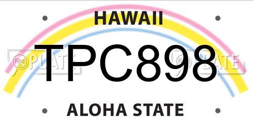 TPC898 Hawaii License Plate