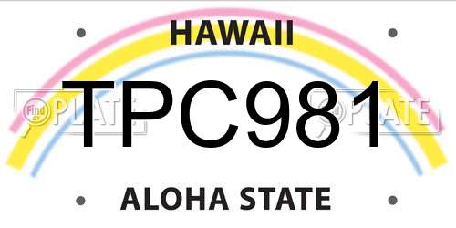 TPC981 Hawaii License Plate