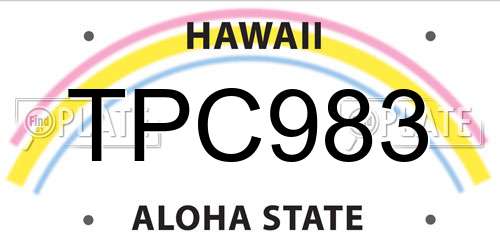 TPC983 Hawaii License Plate