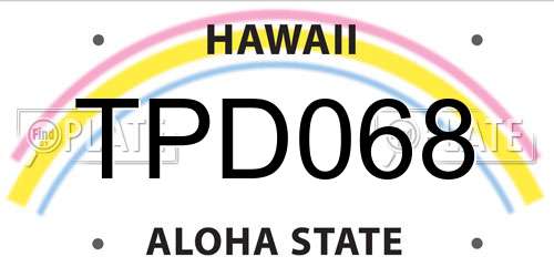 TPD068 Hawaii License Plate