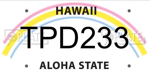 TPD233 Hawaii License Plate