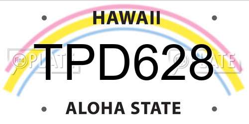 TPD628 Hawaii License Plate