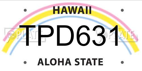 TPD631 Hawaii License Plate