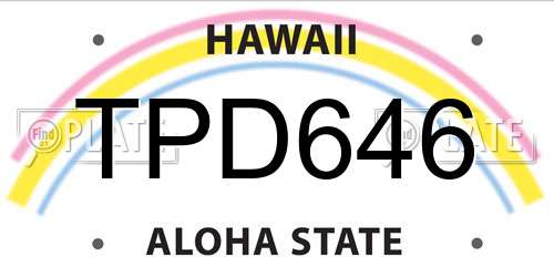 TPD646 Hawaii License Plate