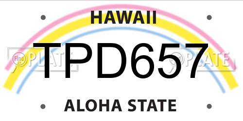 TPD657 Hawaii License Plate