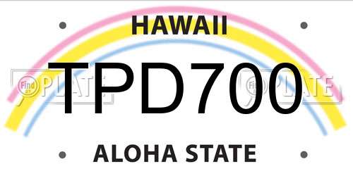 TPD700 Hawaii License Plate