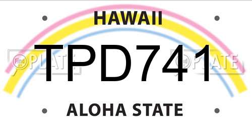 TPD741 Hawaii License Plate