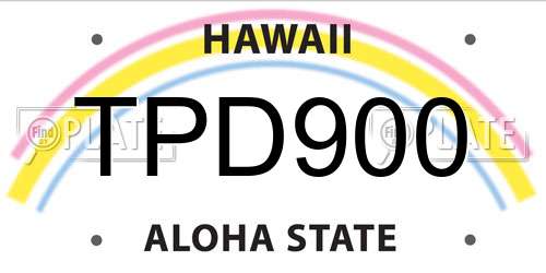 TPD900 Hawaii License Plate