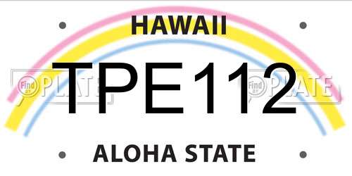TPE112 Hawaii License Plate