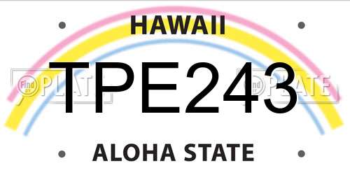 TPE243 Hawaii License Plate