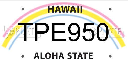 TPE950 Hawaii License Plate