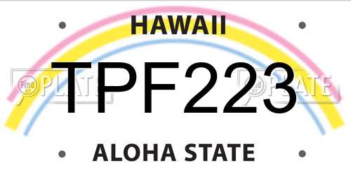 TPF223 Hawaii License Plate
