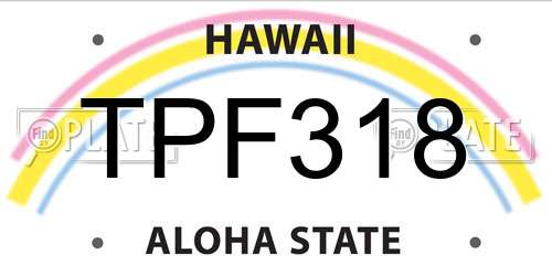 TPF318 Hawaii License Plate