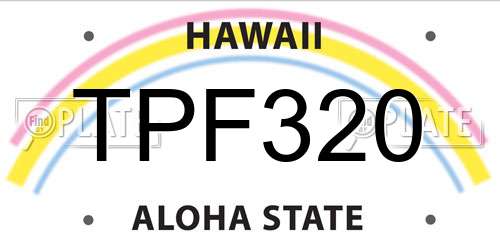 TPF320 Hawaii License Plate