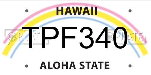 TPF340 Hawaii License Plate