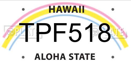 TPF518 Hawaii License Plate
