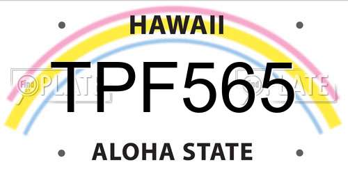 TPF565 Hawaii License Plate