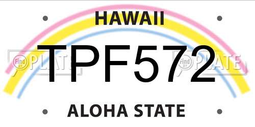 TPF572 Hawaii License Plate