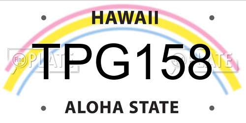 TPG158 Hawaii License Plate