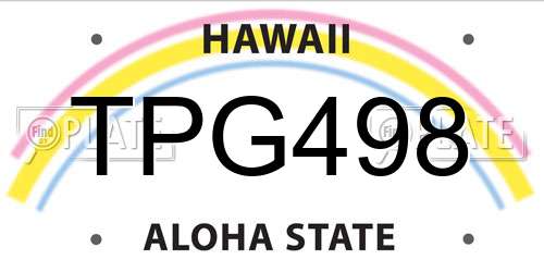 TPG498 Hawaii License Plate