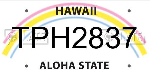 TPH2837 Hawaii License Plate