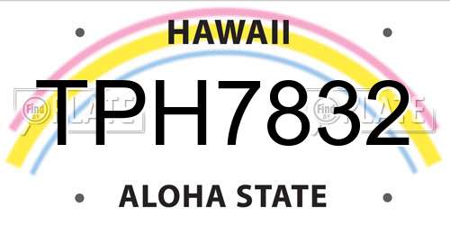 TPH7832 Hawaii License Plate