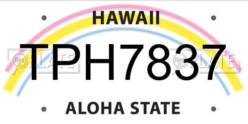 TPH7837 Hawaii License Plate