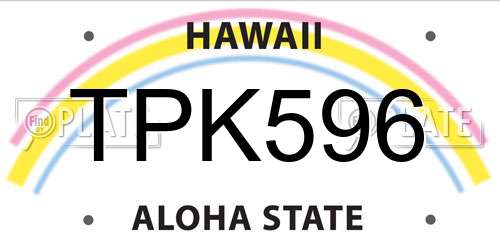 TPK596 Hawaii License Plate