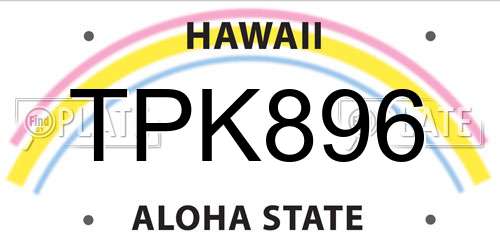 TPK896 Hawaii License Plate