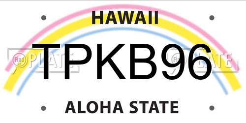 TPKB96 Hawaii License Plate