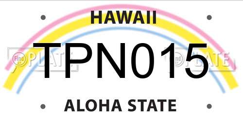 TPN015 Hawaii License Plate